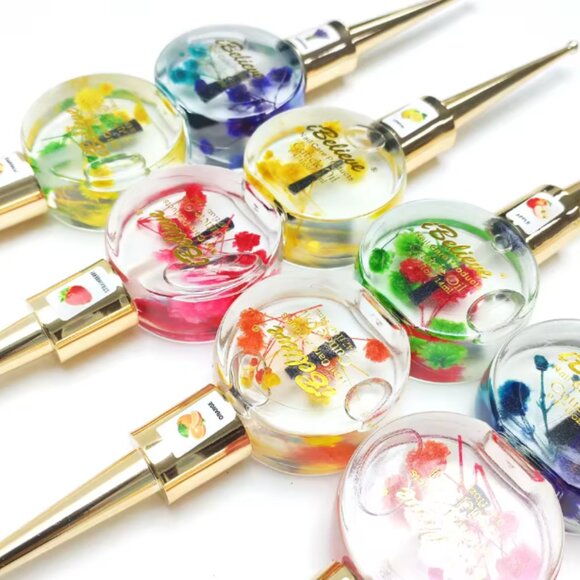 Organic Cuticle Oil w/ Real Dried Flowers - 12 Fruit Scents 14ml 🔥 NEW - Picture 5 of 7